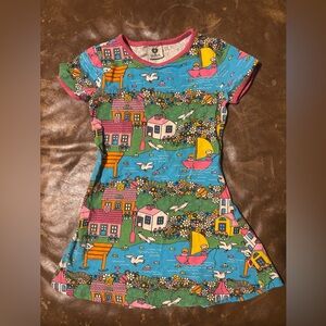 Smafolk lakeside cottage print 4T T-shirt dress